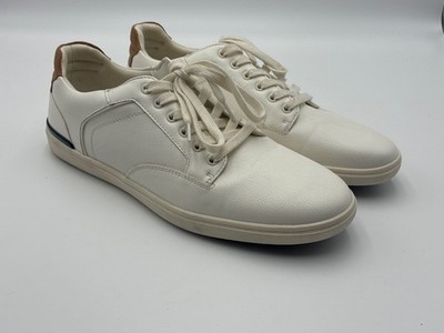 ALDO Men's Rigidus Sneaker White Leather Brown Heel Tab Size  10 NEW RARE