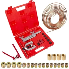 Brake Line Repair Kit 3/16 25FT Copper Pipe Single Double Flaring Tool Fittings