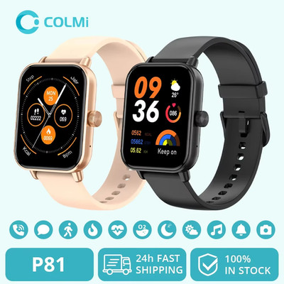 COLMI P81 Smartwatch 1,9 Zoll Bluetooth Anrufe Fitnessuhr Herzfrequenz IP67