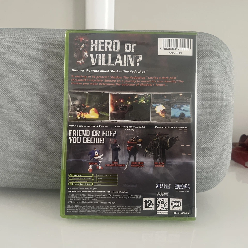 2005 Microsoft Xbox Shadow the Hedgehog Black Label Brand New Factory Sealed - Image 2 of 4