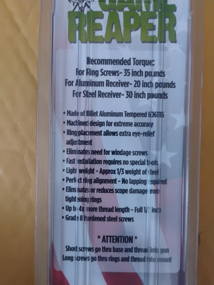 Dnz Game Reaper, RUGER AMERICANRIFLE LONG ACTION, 30MM, HEIGHT: MEDIUM, R/L ,(8) - Image 4 of 4