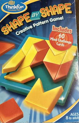 Vintage 1998 ThinkFun SHAPE BY SHAPE Creative Pattern Puzzle Game (no bag)