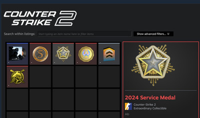 CS2 CSGO Counterstrike Steam Account - 2024 Serivice Coin, 5Y Veteran, Prime