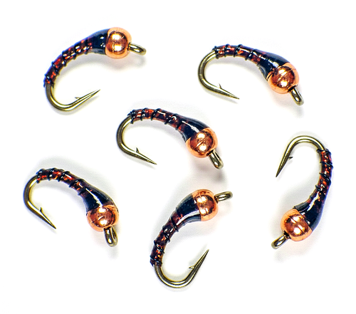 Zebra Midge Tungsteno Ninfe Radice Birra - Mosche da Pesca a Mosca Trota Premium - Foto 1 di 23
