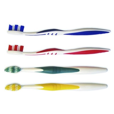 Oraline Adult Toothbrush Soft 38-Tuft Dual-Color Handle 4-Grip Colors 72/Case