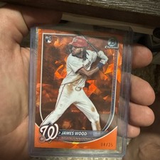 2025 Bowman Chrome Sapphire James Wood RC Orange Refractor #/25 Nationals