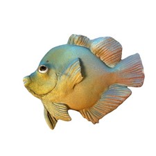 Alan and Rosemary Bennett Tropical Fish Stoneware Clay Wall Hanging Sculpture