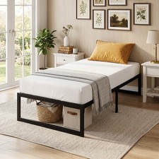 HOMCOM 3ft Single Bed Frame with Underbed Storage, Noise-Free Refurbished