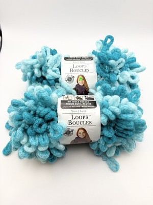 Lot of 2 Loops & Threads Loops Boucles 'Blue Basil' 16.4yd Finger Yarn