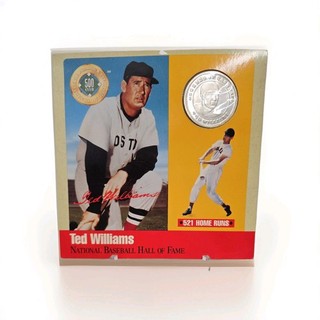 Ted Williams 1990 Legends of Baseball 521 Home Run Club Card .999 Silver Coin