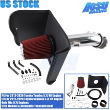 Silver Cold Air Intake Kit Red Filter For 12-20 Toyota Tundrasequoia 5.7l V8 Silver Cold Air Intake Kit Red Filter For 12-20 Toyota Tundrasequoia 5.7l V8