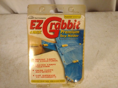 EZ Grabbit Premium Tarp Holders with Tent Pegs - 4 Pack
