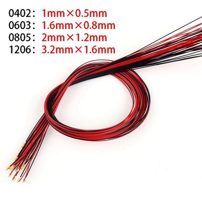 LED 0402/0603/0805/1206/3020/3528  Wired SMD Micro Litz Pre-Soldered
