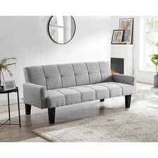 Lucas Sofa Bed Convertible Clic-clac Living Room Seating Sleeper Grey Fabric UK