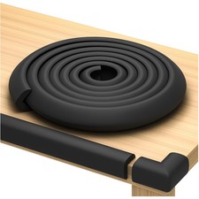 Versatile Black Edge Corner Protectors - 18ft Safety Bumper for Baby Proofing