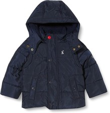 Joules Boys' Coat, Winter Jacket, Waterproof Navy, Size 80