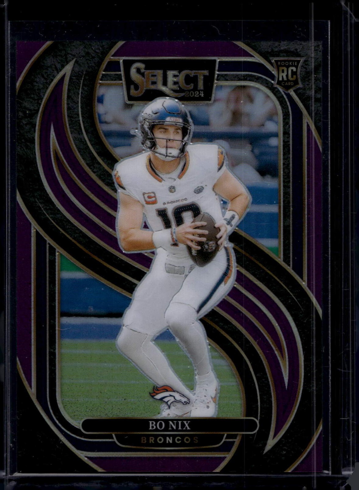 2024 Panini Select #117 Bo Nix Purple Prizm #/75