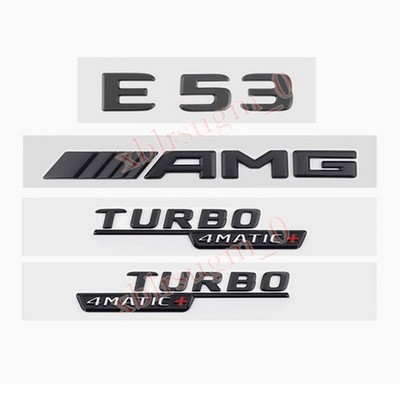 Für E53 AMG TURBO 4MATIC+ Schriftzug Embleme Aufkleber Matt Schwarz Car Auto NEW