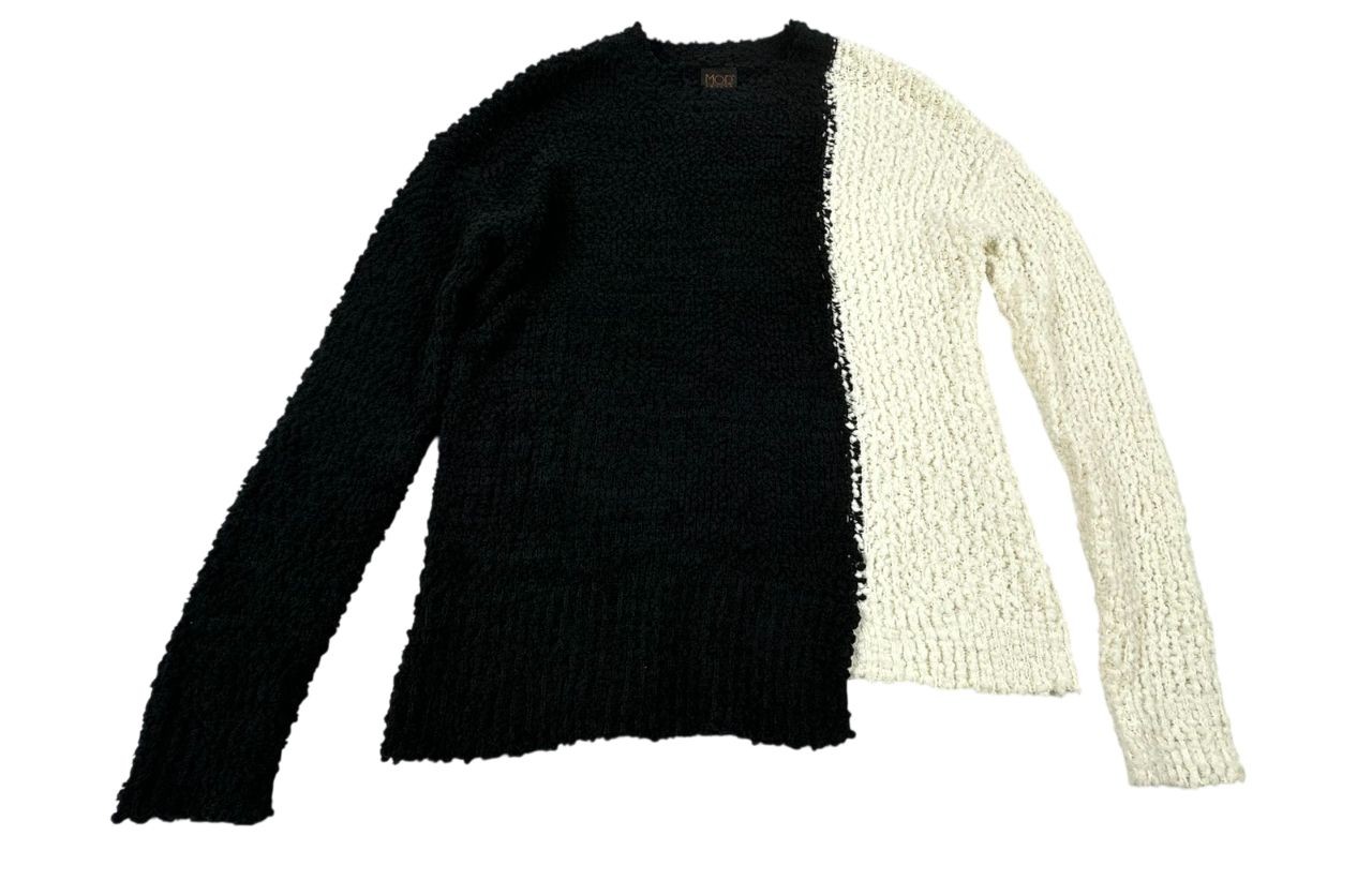 MOD Lusive Black & White Cookie Y2K Grunge Popcorn Knit Sweater. Women's Size S