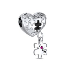 Autism Awareness Heart Puzzle Charm Bead European Bracelets