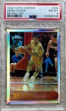 1996 TOPPS CHROME REFRACTOR DEREK FISHER RC PSA 8