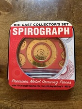 Spirograph Die-Cast Collector's Set Metal Drawing Pieces New Tin Damaged Box