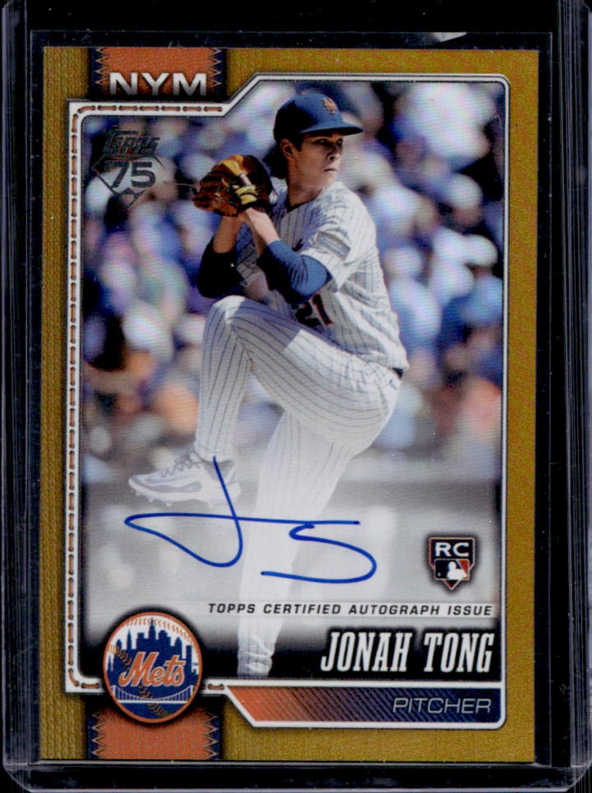 2026 Topps Jonah Tong Real One Auto RC Gold Foil Rookie #/50 Mets