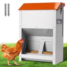 20Lbs Automatic Chicken Feeder Large Poultry Feeders No Waste Outdoors Metal ...