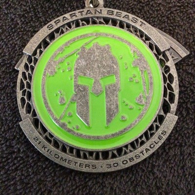 ** 2024 Spartan Race Beast Central FL Finisher Medal with Trifecta Piece**NEW **