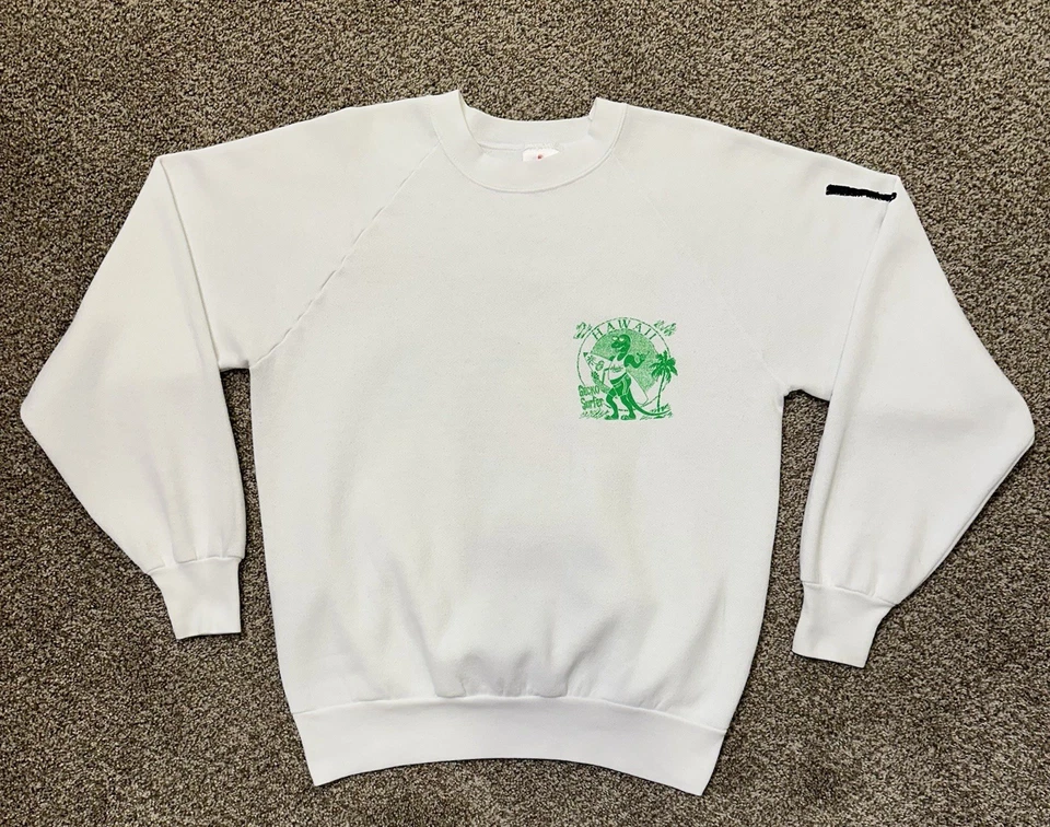 Vintage 80s Hawaii Gecko Sweater Sweatshirt M Beach Boxy Surf wear - Image 2 of 4