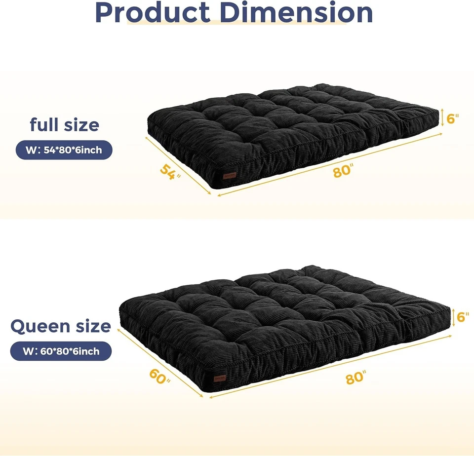 Luxurious 6" Tufted Full Size Futon Mattress with Elegant Twisted Rope Edging - Image 4 of 4