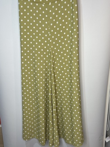 Dissh Women's Pants, Size 10 Green & White Spots High Rise, Wide Leg Trousers - Picture 3 of 7