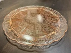 Jeanette Cherry Blossom Pink Depression Glass 3 footed 10 3/8" Cake Plate/Stand.