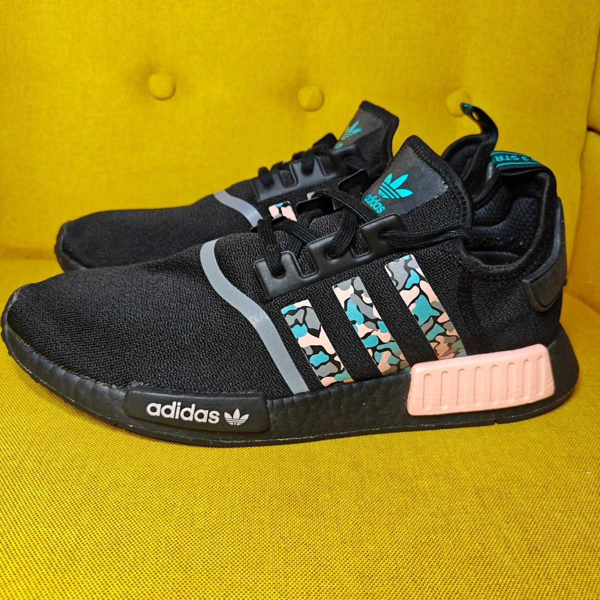 adidas gazelle silver green womens Adidas NMD R1 "Glitch Core Black Camo"  Beater Sneaker