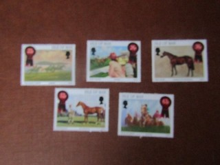 2001 MINT SET OF HORSE RACING PAINTINGS STAMPS FROM ISLE OF MAN