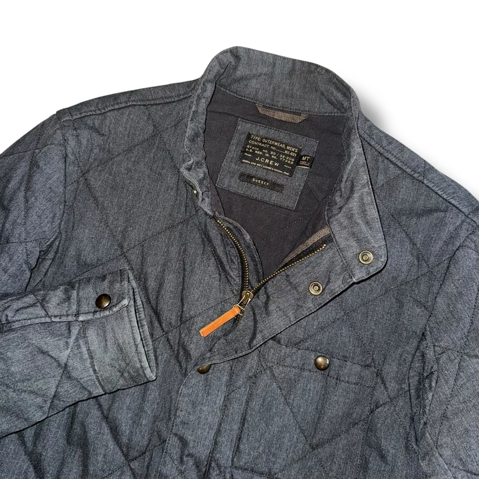 J. Crew куртка Sussex выстеганная хлопок амбара общего назначения поле Chore куртка серый мужчин MT - Изображение 2 из 4