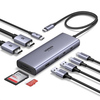 UGREEN 9-in-1 USB C Docking Station, Dual Monitor 4K@60Hz, USB C Hub with 2xHDMI
