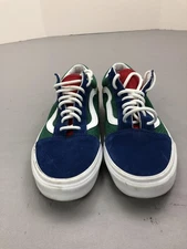 Vans Old Skool Shoes Mens Size 8 Colorblock Blue Green Yellow Suede Canvas Skate