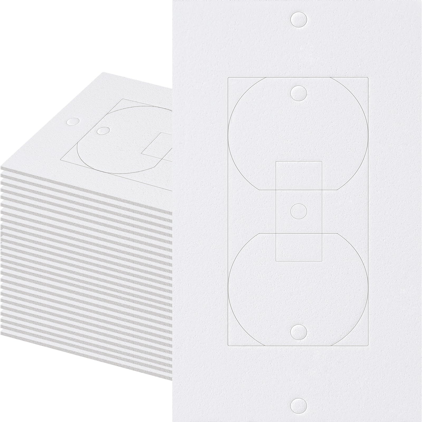 Outlet Insulators Draft Sealers, 50 Pack Electrical 2.48 x 4.21 inches, White