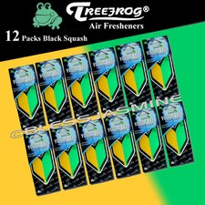 12 Pack Treefrog Wakaba Young Leaf Black Squash Hanging Air Freshener Jdm