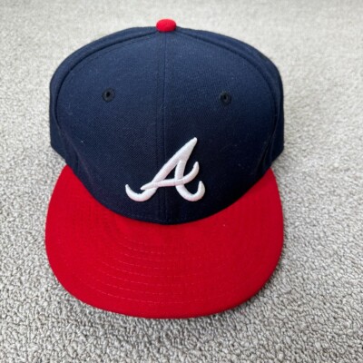 Atlanta Braves Hat New Era Fitted 7 3/8 59Fifty Cap Blue Baseball