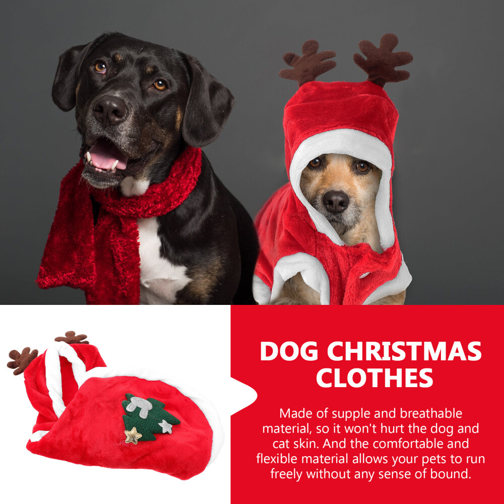 2 Pc Dog Christmas Clothes Cat Reindeer Costume Apparel Funny Winter