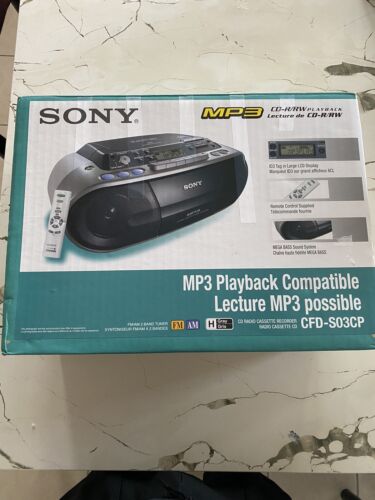 Neuf boîte ouverte Sony CFD-S03CP vintage portable CD cassette radio-corder boombox !! - Photo 1 sur 6