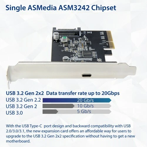 Syba SY-PEX20230 Single Port USB-C 3.2 Gen 2x2 PCI-e Gen 3 x4 Expansion Card - Image 4 of 4