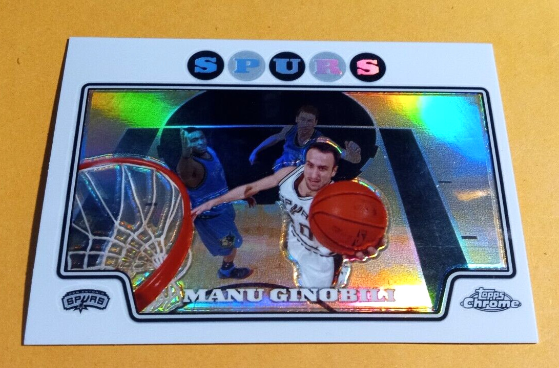 2008-09 Topps Chrome Refractors Manu Ginobili #63 - San Antonio Spurs