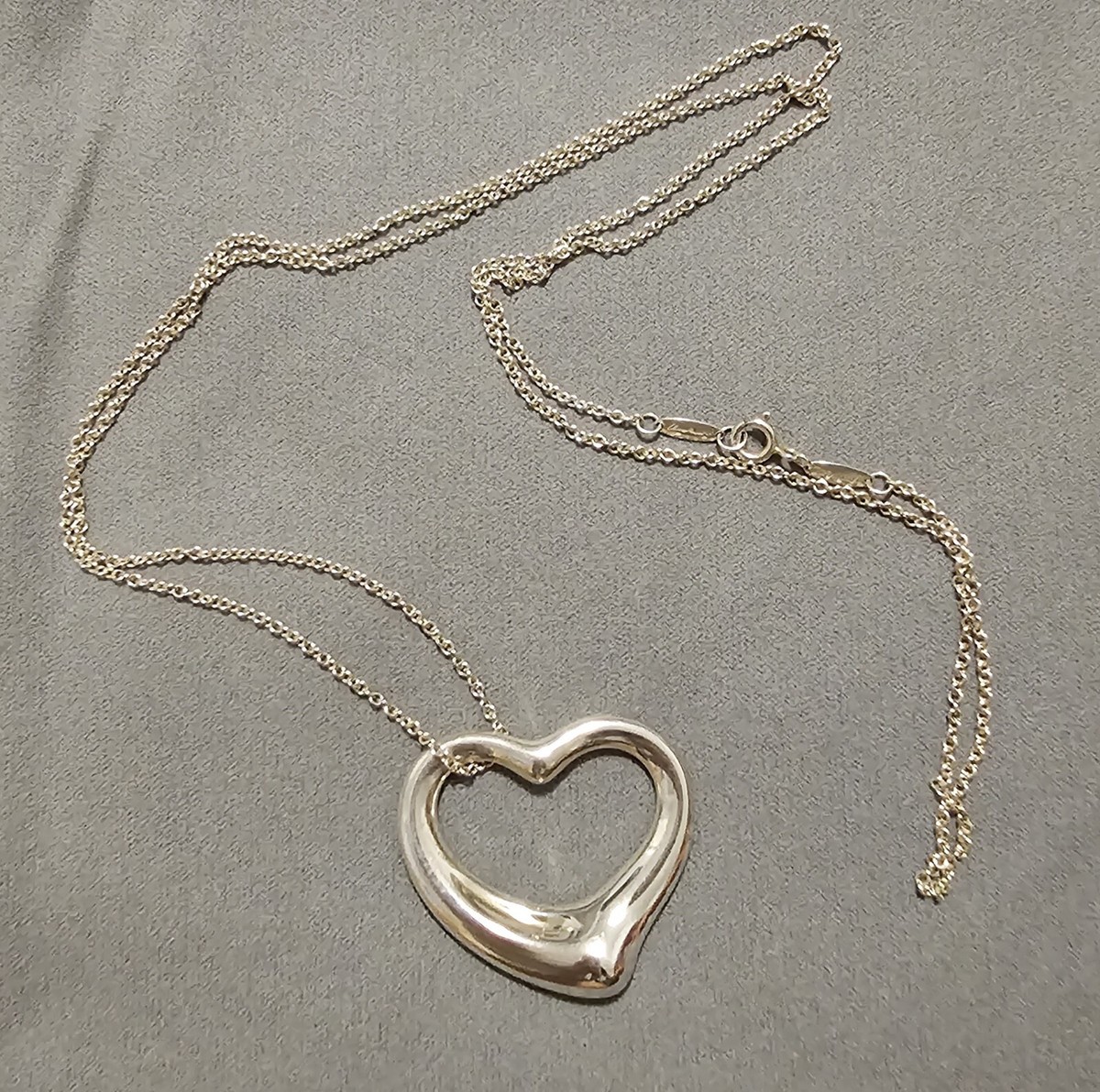Tiffany & Co Elsa Peretti 35mm Extra Large Open Heart Pendant, on