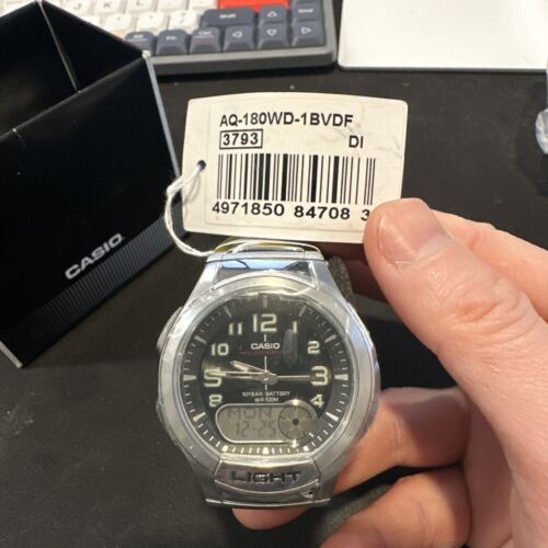 Casio AQ-180WD Mens Analog Digital Sports Databank Watch LED World Time New - 第 1/2 張圖片