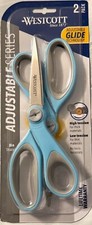 Westcott 8" Straight Stainless Steel Glide Adjustable Tension Scissors, 2 Pk