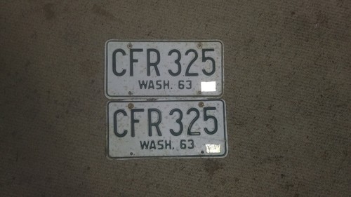 1963 63 WASHINGTON License Plate - WA # cfr 325 Vintage vehicle plates classic - Picture 7 of 7