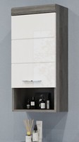 Bad HäNgeschrank Badschrank Ober HäNger Weiß Hochglanz Und Grau Badezimmer Shawn